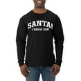 thumbnail image 1 of Wild Bobby Vintage Movie Quote Santa! I Know Him Men Long Sleeve Shirt, Black, Small, 1 of 6