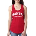 thumbnail image 1 of Wild Bobby Vintage Movie Quote Santa! I Know Him Women Racerback Tank Top, Red, Medium, 1 of 6