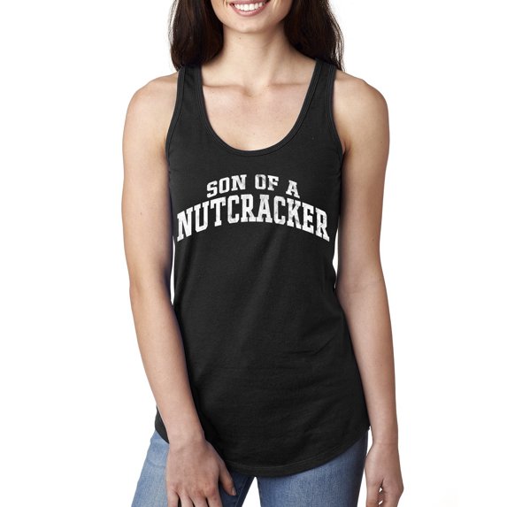 Wild Bobby Vintage Movie Quote Son Of A Nutcracker Women Racerback Tank Top, Black, Small