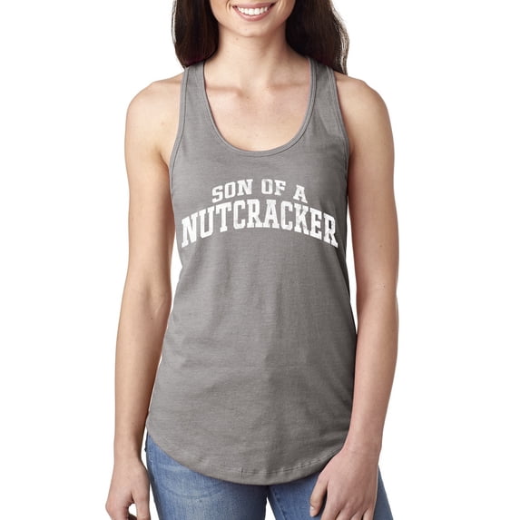 Wild Bobby Vintage Movie Quote Son Of A Nutcracker Women Racerback Tank Top, Heather Grey, Small