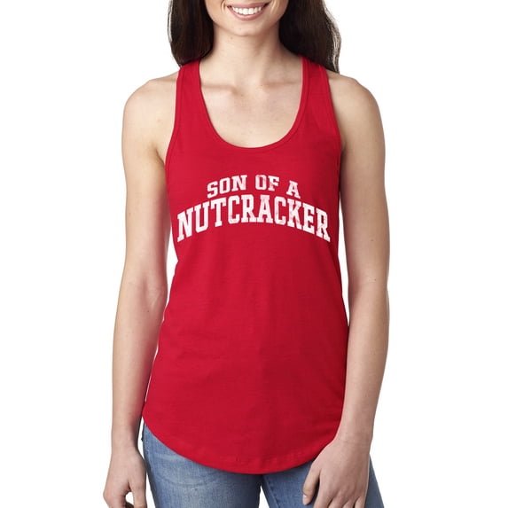 Wild Bobby Vintage Movie Quote Son Of A Nutcracker Women Racerback Tank Top, Red, Small