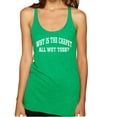 thumbnail image 1 of Wild Bobby Vintage Movie Quote Why Is The Carpet Wet Todd? Women Tri-Blend Racerback Tank Top, Envy, Large, 1 of 6