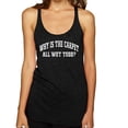 thumbnail image 1 of Wild Bobby Vintage Movie Quote Why Is The Carpet Wet Todd? Women Tri-Blend Racerback Tank Top, Vintage Black, Small, 1 of 6