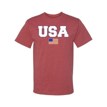 Wild Bobby Vintage Varsity Letter USA Flag Men Tee