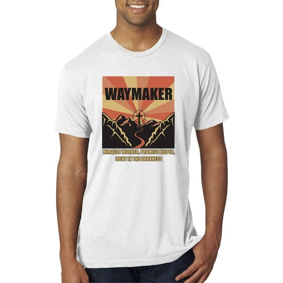 Wild Bobby, WAYMAKER Miracle Worker Promise Keeper Inspirational/Christian Mens Premium Tri Blend T-Shirt, Heather White, Small
