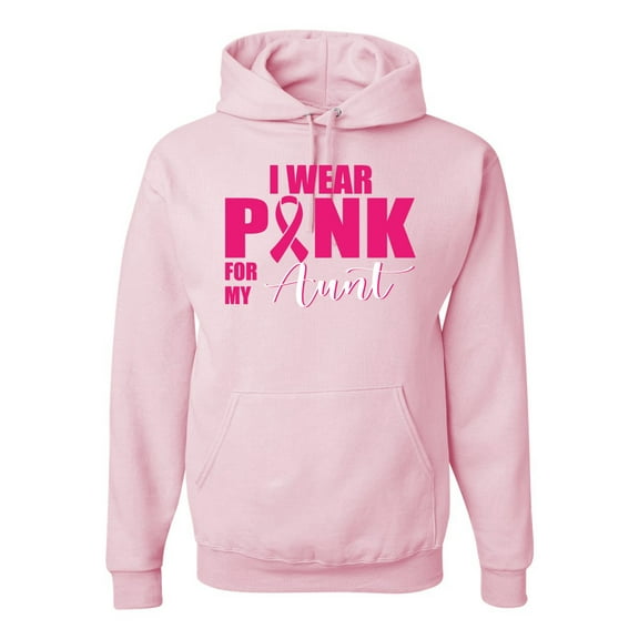 Wild Bobby, WIld Bobby Breast Cancer Awareness I Wear Pink for My Aunt Unisex Hoodie Sweatshirt, Light Pink, X-Large