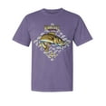 thumbnail image 1 of Wild Bobby, Walleye Fishing Nautical Freshwater, Fish, Garment-Dyed Washed Look Short Sleeve Tees, Purple, Small, 1 of 3