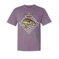 thumbnail image 1 of Wild Bobby, Walleye Fishing Nautical Freshwater, Fish, Garment-Dyed Washed Look Short Sleeve Tees, Rosewood, Small, 1 of 3