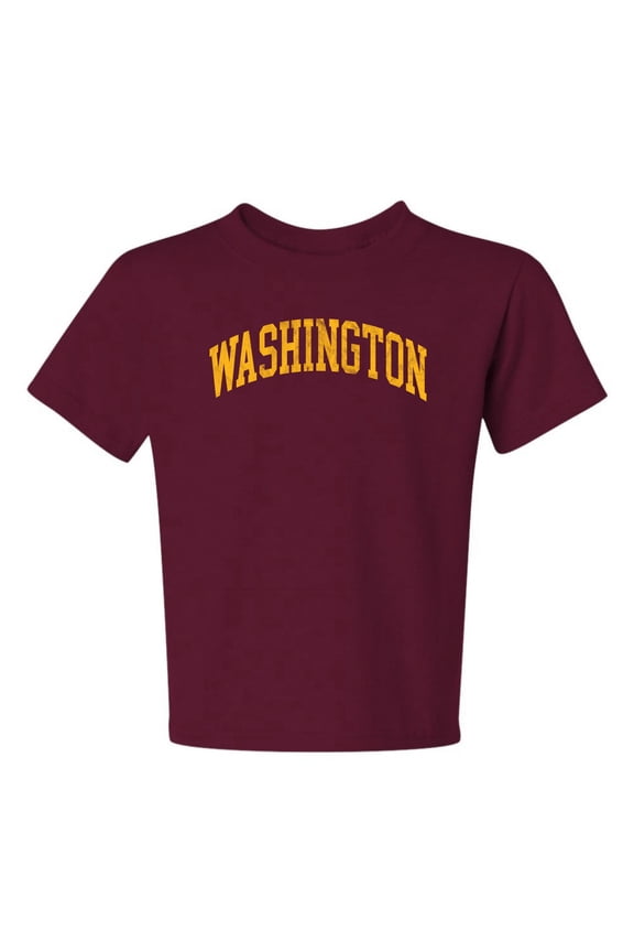 Washington WAS American Football Cities | Classic Varsity College Style Fantasy Fan, Trendy Team Streetwear Sports Unisex Boys Girls Graphic Youth T-Shirt