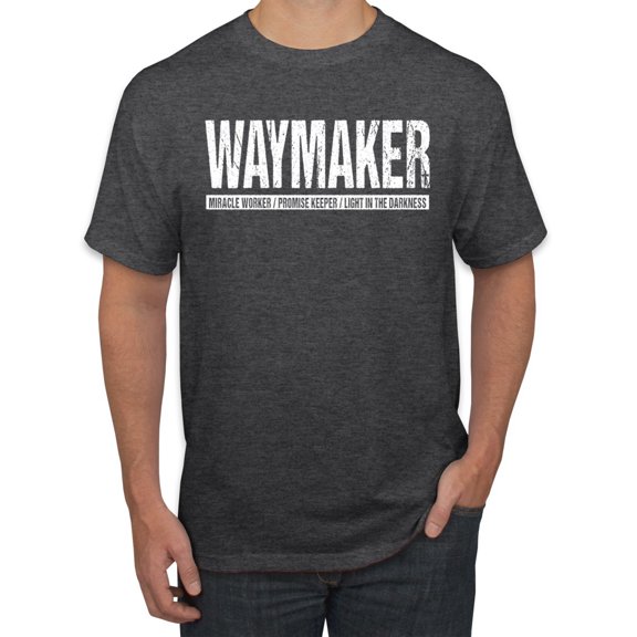 Wild Bobby Waymaker Inspirational/Christian Men Graphic Tee, Heather Black, 5X-Large