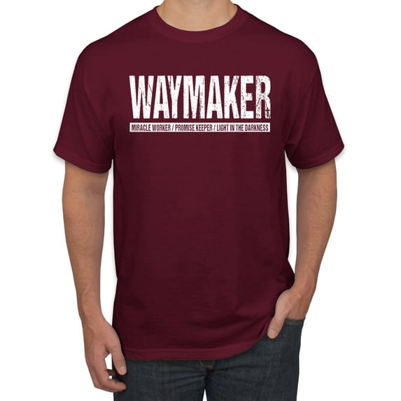 Wild Bobby Waymaker Inspirational/Christian Men Graphic Tee, Maroon, 4X-Large