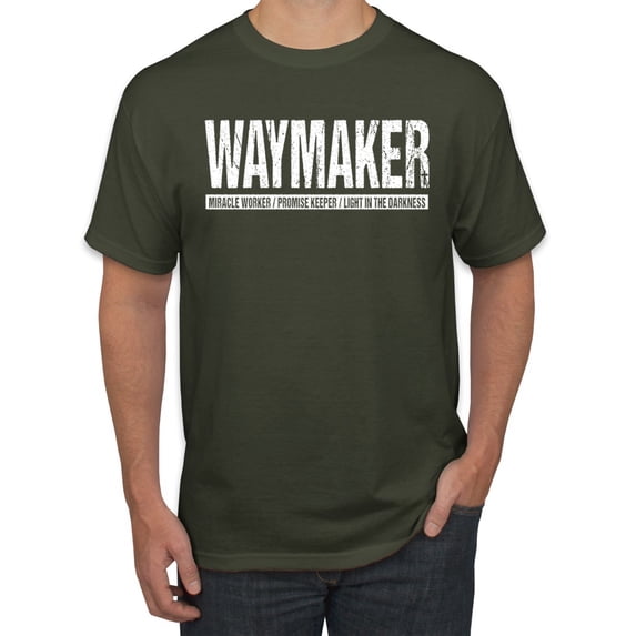 Wild Bobby Waymaker Inspirational/Christian Men Graphic Tee, Military Green, XX-Large