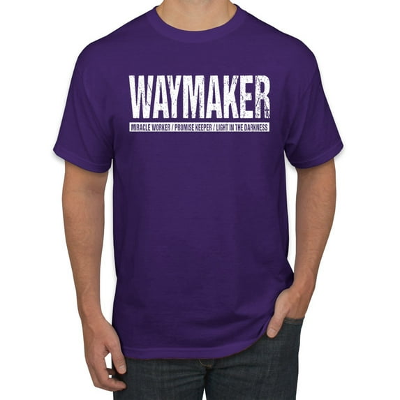Wild Bobby Waymaker Inspirational/Christian Men Graphic Tee, Purple, Large
