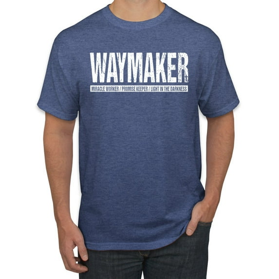 Wild Bobby Waymaker Inspirational/Christian Men Graphic Tee, Vintage Heather Blue, 3X-Large