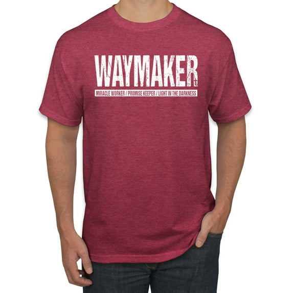 Wild Bobby Waymaker Inspirational/Christian Men Graphic Tee, Vintage Heather Red, Small