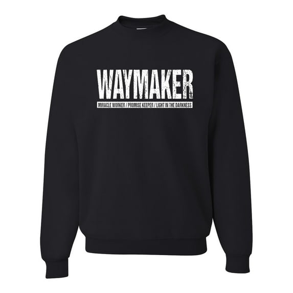 Wild Bobby Waymaker Inspirational/Christian Unisex Crewneck Graphic Sweatshirt, Black, 5X-Large