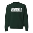 thumbnail image 1 of Wild Bobby Waymaker Inspirational/Christian Unisex Crewneck Graphic Sweatshirt, Forest Green, X-Large, 1 of 5