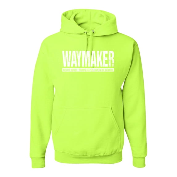 Wild Bobby Waymaker Inspirational/Christian Unisex Graphic Hoodie Sweatshirt, Safety Green, Small