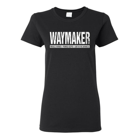 Wild Bobby Waymaker Inspirational/Christian Women Graphic Tee, Black, Small