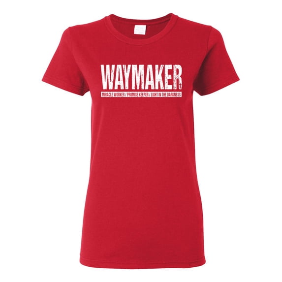 Wild Bobby Waymaker Inspirational/Christian Women Graphic Tee, Red, Large
