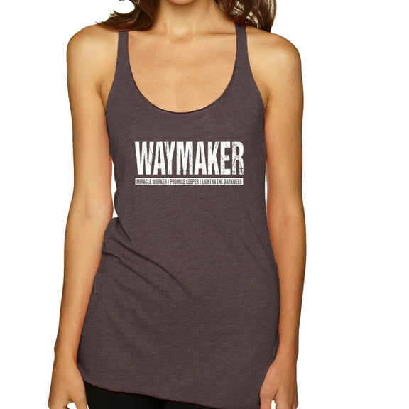 Wild Bobby Waymaker Inspirational/Christian Women Tri-Blend Racerback Tank Top, Brown, X-Large