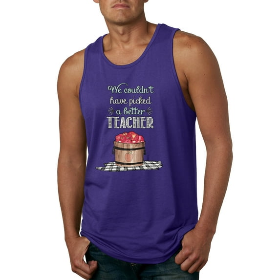 Wild Bobby, We Couldn’t Have Picked a Better Teacher Apple Basket Pop Culture Mens Graphic Tank Top, Purple, 2XL