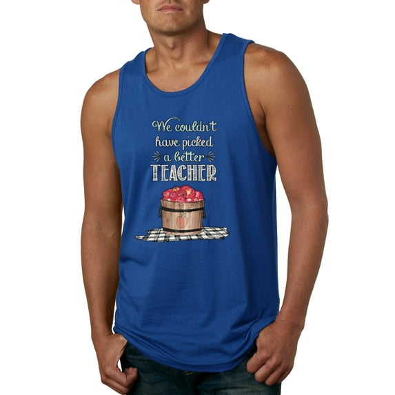 Wild Bobby, We Couldn’t Have Picked a Better Teacher Apple Basket Pop Culture Mens Graphic Tank Top, Royal, Small
