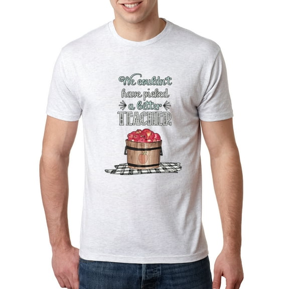 Wild Bobby, We Couldn't Have Picked a Better Teacher Apple Basket Pop Culture Mens Premium Tri Blend T-Shirt, Heather White, Large