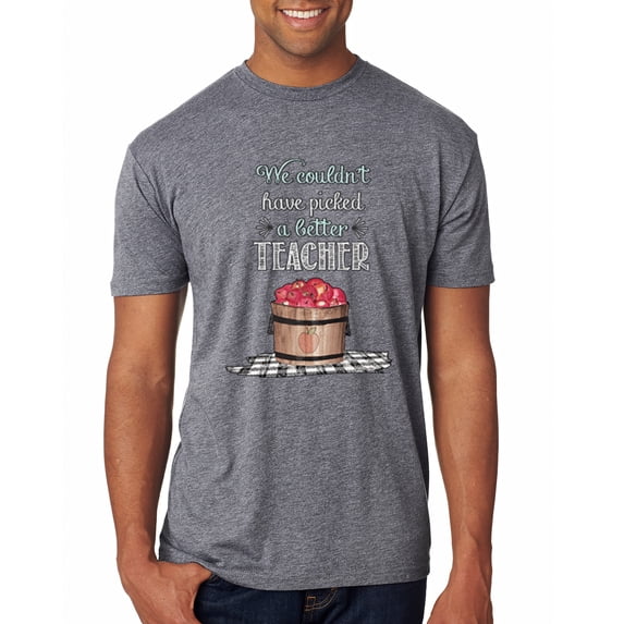 Wild Bobby, We Couldn’t Have Picked a Better Teacher Apple Basket Pop Culture Mens Premium Tri Blend T-Shirt, Premium Heather, Small