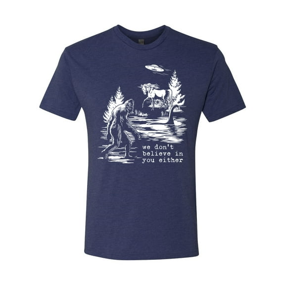 Wild Bobby We Don't Believe Either Bigfoot Unicorns Men Premium Tri Blend Tee