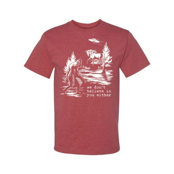 Wild Bobby We Don't Believe Either Bigfoot Unicorns Men Tee
