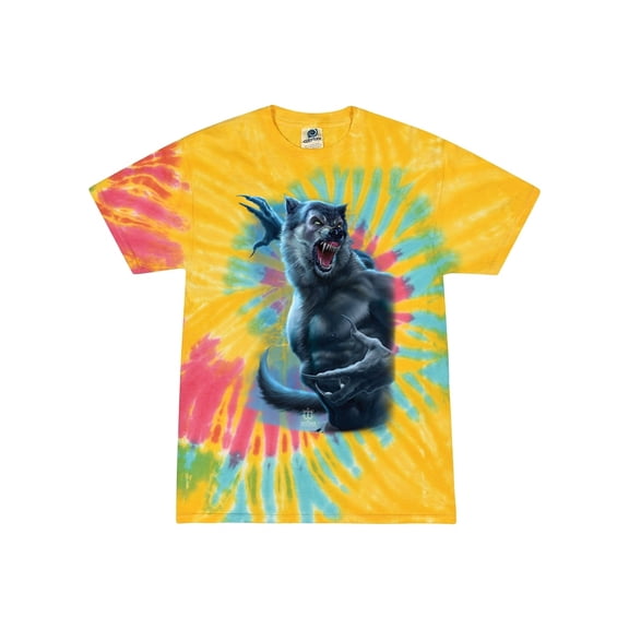 Wild Bobby, Werewolf Woods in the Night Scary Horror, Pop Culture, Tie-Dye Tees, Aurora, Large
