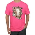 thumbnail image 1 of Wild Bobby Western Ma Steer Pink And Grey Distressed Pop Culture Men Tee, Neon Pink, 4X-Large, 1 of 6