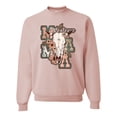 thumbnail image 1 of Wild Bobby Western Ma Steer Pink And Grey Distressed Pop Culture Unisex Crewneck Sweatshirt, Blush Pink, Medium, 1 of 6