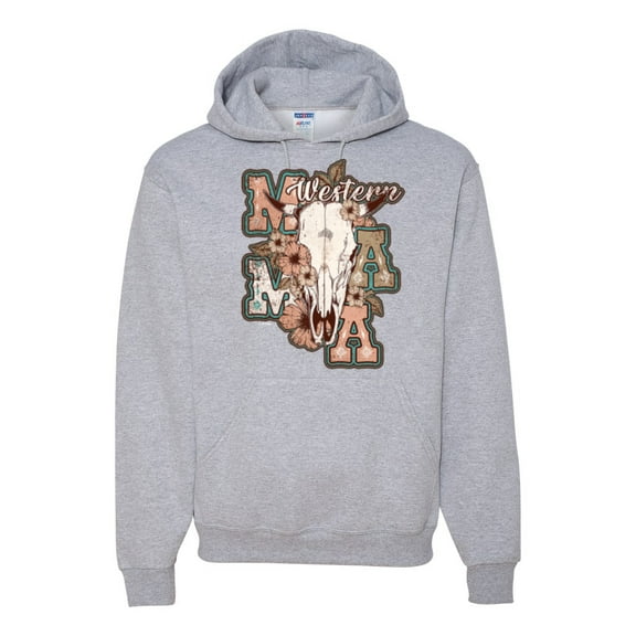 Wild Bobby Western Ma Steer Pink And Grey Distressed Pop Culture Unisex Hoodie Sweatshirt, Heather Grey, XX-Large