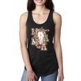 thumbnail image 1 of Wild Bobby Western Ma Steer Pink And Grey Distressed Pop Culture Women Racerback Tank Top, Black, Small, 1 of 6