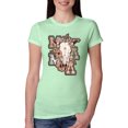 thumbnail image 1 of Wild Bobby Western Ma Steer Pink And Grey Distressed Pop Culture Women Slim Fit Junior Tee, Mint, XX-Large, 1 of 6