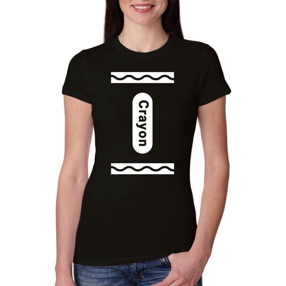 Wild Bobby White Crayon Costume Women Slim Fit Junior Tee