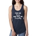 thumbnail image 1 of Wild Bobby, White Feed Me Tacos And Tell Me I'm Pretty Cinco de Drinco Cinco De Mayo Ladies Racerback Tank Top, Navy, Medium, 1 of 5