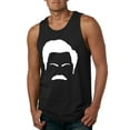 thumbnail image 1 of Wild Bobby, White Parks and Rec Fans Ron Swanson Mustache Face Silhouette, Pop Culture, Men Graphic Tank Top, Black, Small, 1 of 4