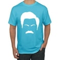 thumbnail image 1 of Wild Bobby, White Parks and Rec Fans Ron Swanson Mustache Face Silhouette, Pop Culture, Men Graphic Tee, Light Turquoise, 4X-Large, 1 of 4