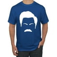 thumbnail image 1 of Wild Bobby, White Parks and Rec Fans Ron Swanson Mustache Face Silhouette, Pop Culture, Men Graphic Tee, Royal, X-Large, 1 of 4