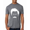 thumbnail image 1 of Wild Bobby, White Parks and Rec Fans Ron Swanson Mustache Face Silhouette, Pop Culture, Men Premium Tri Blend Tee, Premium Heather, Large, 1 of 4