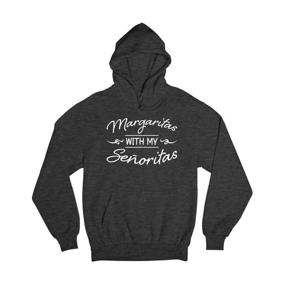 Wild Bobby, White Senoritas Funny Cinco de Mayo Cinco De Mayo Unisex Hoodie Sweatshirt, Heather Black, XX-Large