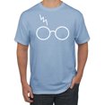 thumbnail image 1 of Wild Bobby, White Wizard Glasses and Lightning Scar, Movies, Men Graphic Tee, Light Blue, X-Large, 1 of 4