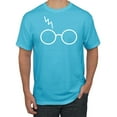 thumbnail image 1 of Wild Bobby, White Wizard Glasses and Lightning Scar, Movies, Men Graphic Tee, Light Turquoise, 5X-Large, 1 of 4