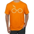 thumbnail image 1 of Wild Bobby, White Wizard Glasses and Lightning Scar, Movies, Men Graphic Tee, Orange, 4X-Large, 1 of 4