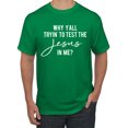 thumbnail image 1 of Wild Bobby Why Y'all Tryin' to Test the Jesus in Me? Inspirational/Christian Men Graphic Tee, Kelly, Large, 1 of 5