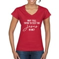 thumbnail image 1 of Wild Bobby Why Y'all Tryin' to Test the Jesus in Me? Inspirational/Christian Women Standard V-Neck Tee, Red, X-Large, 1 of 5
