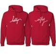 thumbnail image 1 of Wild Bobby, Wifey Hubby Cute Wife Husband Cute Gift His and Hers Matching Couples Hoodies Sweater Set, Red, Mens 3XL-Womens 3XL, 1 of 1